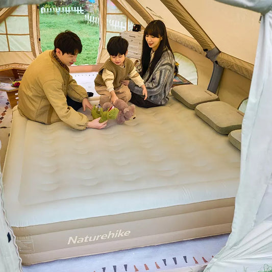 Naturehike Camping Tent 36cm Height Air Inflatable Bed 1P 2P 3P Automatic Self-inflating Electronic USB Chargeable Pump Mats Portable High Sleeping Pad Outdoor Inflatable Mattress Nature hike 1 Single 2 Double 3 Triple Persons Heightened C20 C36