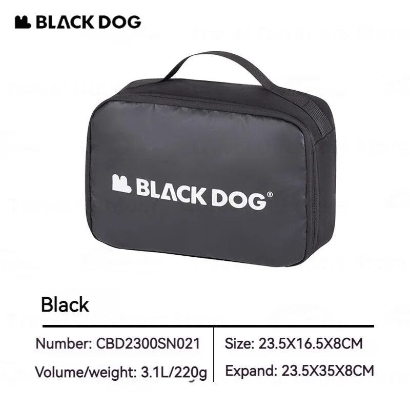 BLACKDOG Traveler Toiletry Bag Portable Lightweight Storage Pouch Bag 3.1L Camping Small Multi-Layer Waterproof Hanging Luggage Accessories Wet Dry Separation Cosmetics Make up Organizer Heavy Duty Original Black Dog