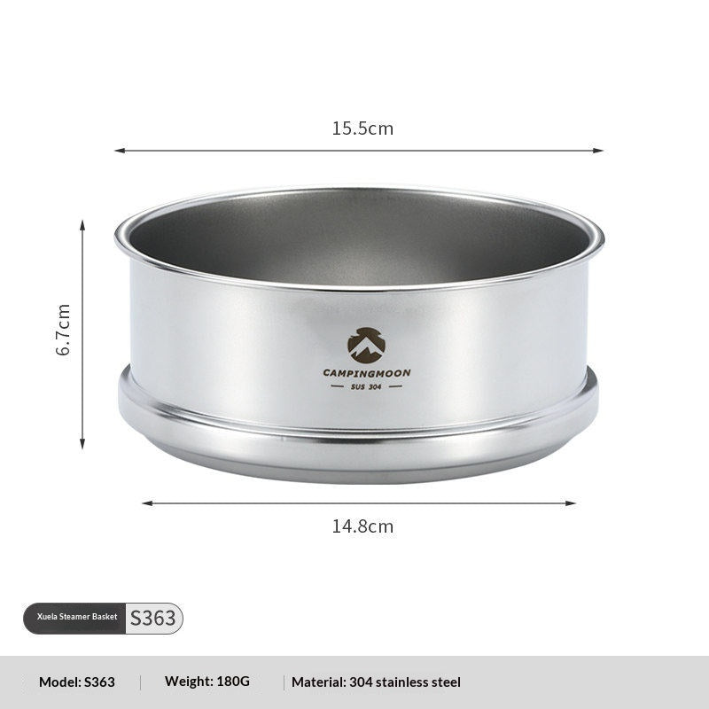 Campingmoon S363 Big Steamer Portable Lightweight 304 Stainless Steel Large Steamer Breakfast Steamer Outdoor Picnics Cooking Cookware Kitchenware