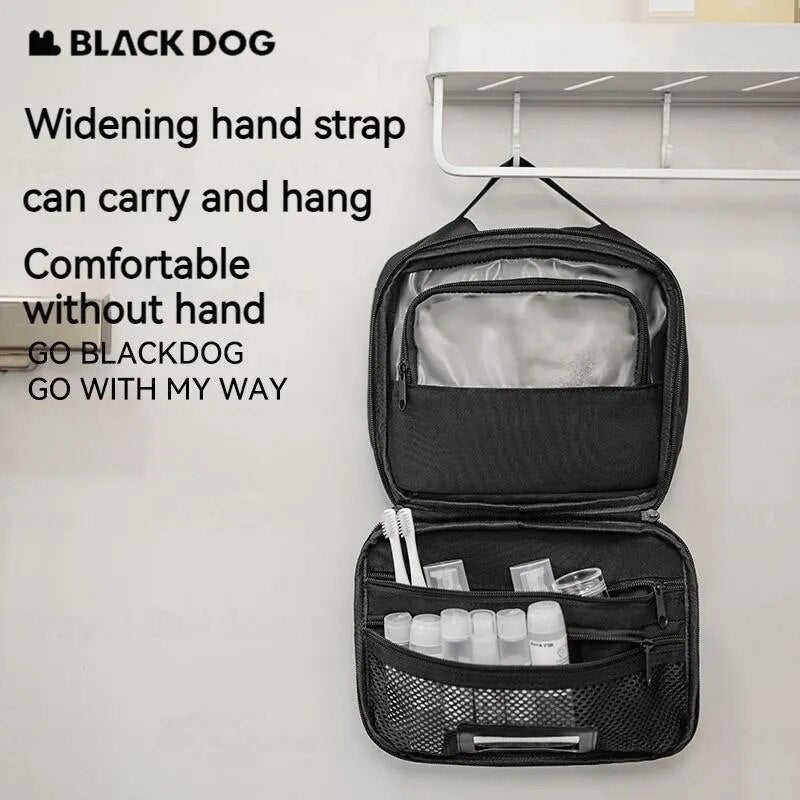 BLACKDOG Traveler Toiletry Bag Portable Lightweight Storage Pouch Bag 3.1L Camping Small Multi-Layer Waterproof Hanging Luggage Accessories Wet Dry Separation Cosmetics Make up Organizer Heavy Duty Original Black Dog