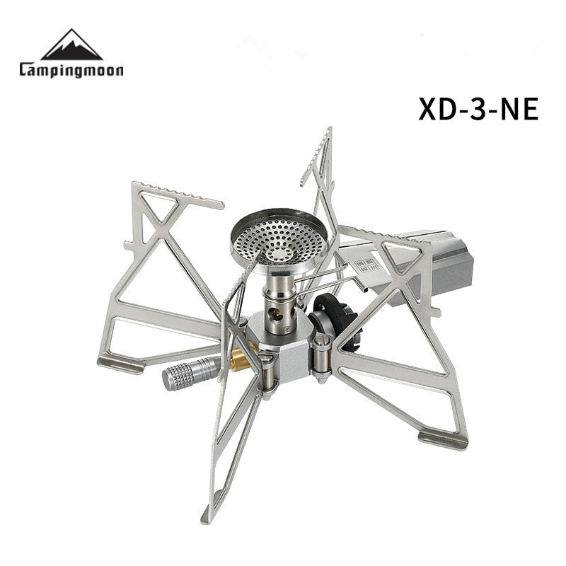 CAMPINGMOON Mini Folding Butterfly Stove 3.3kw Firepower Butane Gas Camping Hiking Ultralight Foldable Portable Burner XD-3F XD-3-NE Rocket Stove