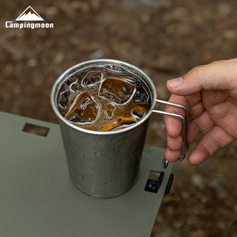 Campingmoon S520 Stainless Steel Cup 500ml Hanging Handle Hot Cold Coffee Tea Sierra Camping Mug