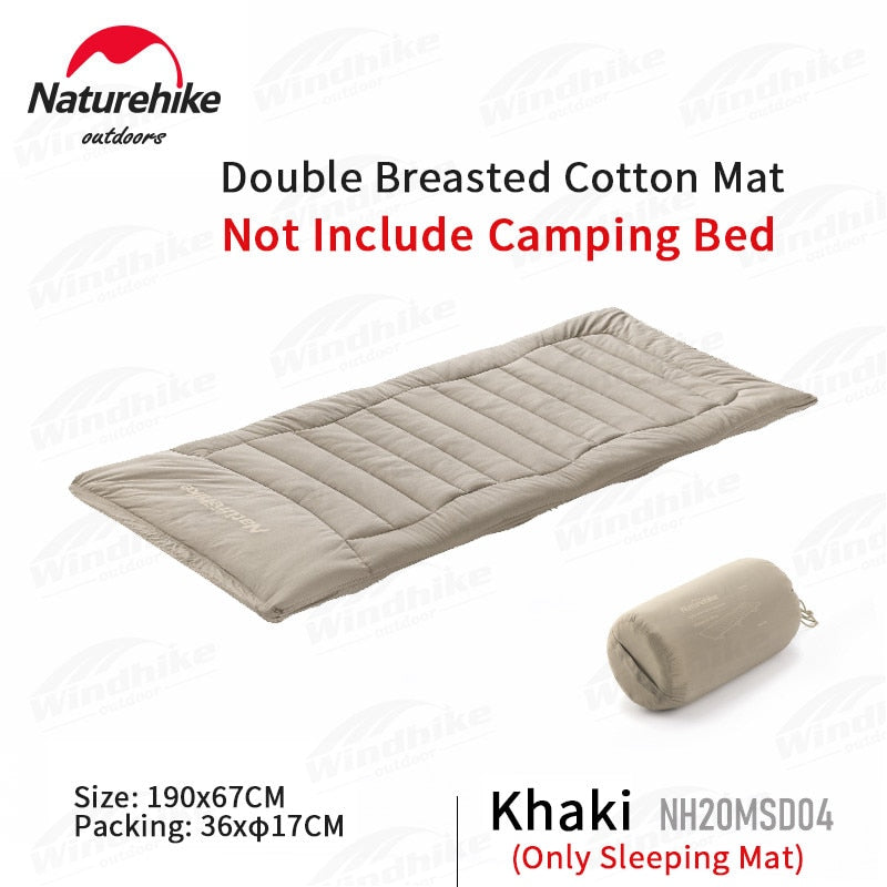 Naturehike Soft Cushion Folding Bed Cover Mat Pad Sleeping Cot Comfortable Cotton Add-on Foldable Mattress Outdoor Camping Ultralight Portable Warm