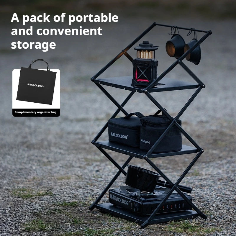 Blackdog キャンプ ラック BLACKDOG Outdoor Multifuctional Storage Rack Portable Lightweight