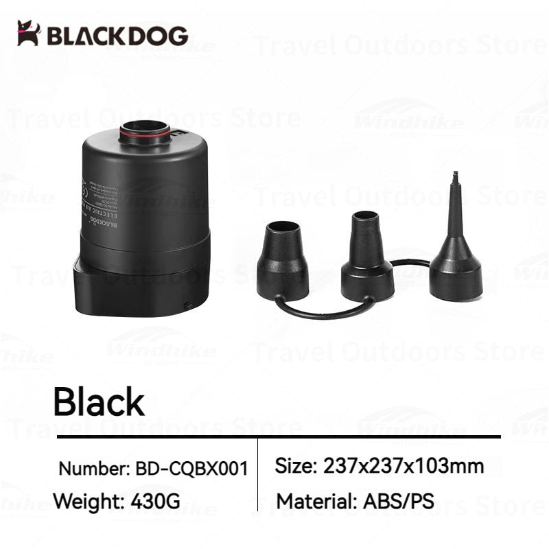 BLACKDOG by Naturehike Black Electric Wireless Air Inflator Pump 6000mAh Battery Rechargeable Portable 2.5kpa Universal Air Mattress Bed Tent Sofa