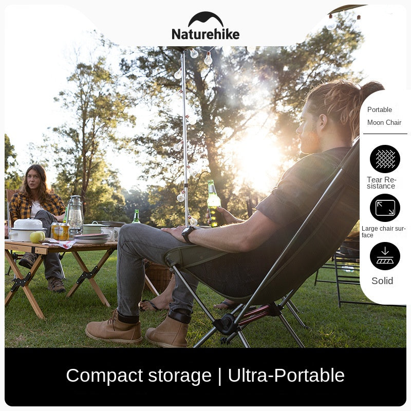 Naturehike STELLALUNA L01 L02 Small Large Portable Outdoor Camping Ultralight Folding Moon Chair 120kg Max Load Aluminum Alloy 600D Oxford Cloth Hiking Travel Picnic Foldable Small Size Seat Nature Hike YL08 YL10