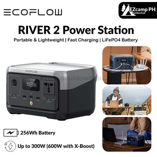 EcoFlow RIVER 2 Power Station 220V 256Wh Solar Generator With LiFeP04 Quick Charging In 1 Hour Up To 600W Power For Emergency Power Source Energy Storage