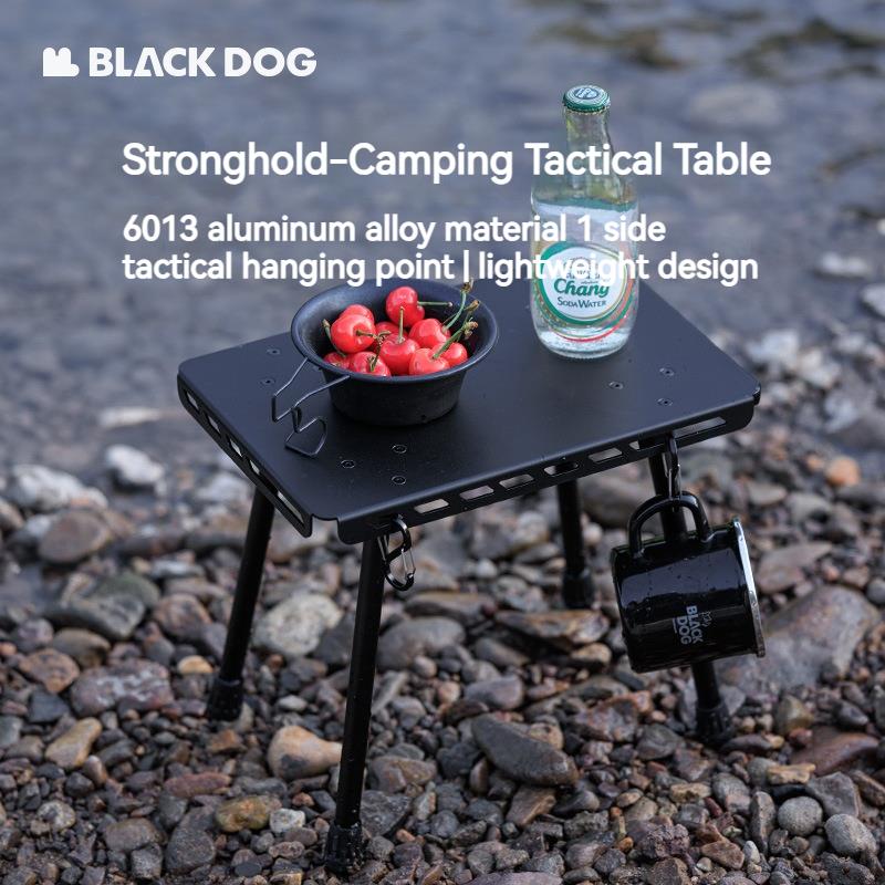 BLACKDOG Stronghold-Camping Tactical Table Stool Ultralight 2-in-1 Tactical Folding Table for Camping Hiking Travel Outdoor Picnic Fishing Compact Chair Small Stool Portable Horse Strap Aluminum Alloy Folding Desk Heavy Duty Original Black Dog