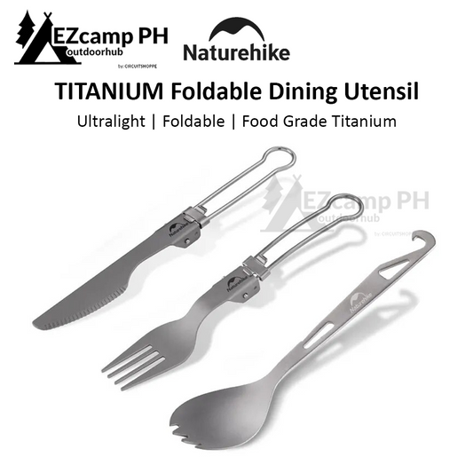 Naturehike Pure Titanium Folding Fork Spoon Chopsticks Knife Spork Tableware Multifunctional Utensil Ultralight Outdoor Camping Picnic Tableware