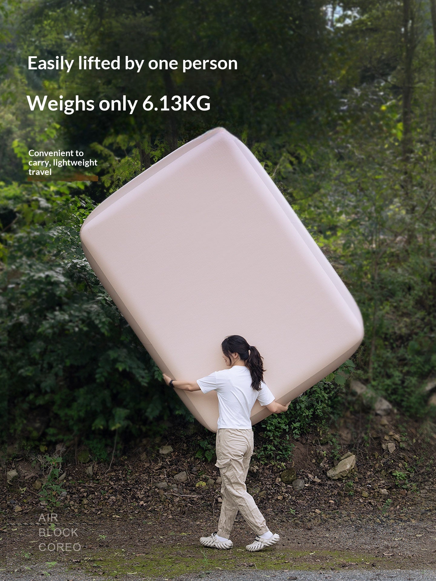 COODY AIR BLOCK COREO 35 Premium Brushed Air Mattress Dual Chamber Stable Support Adjustable Firmness PVC Pad Mat Outdoor Camping Home Travel