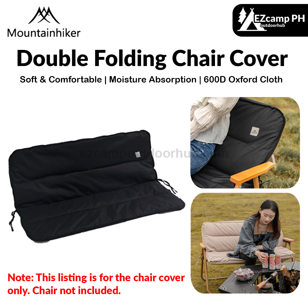 Mountainhiker Double Folding Chair Cover Portable Ultralight Leisure Cotton Pad Love Seat 600D Oxford Cloth With Soft Cushion Cotton Foam Filling 3cm Thick for Outdoor Camping