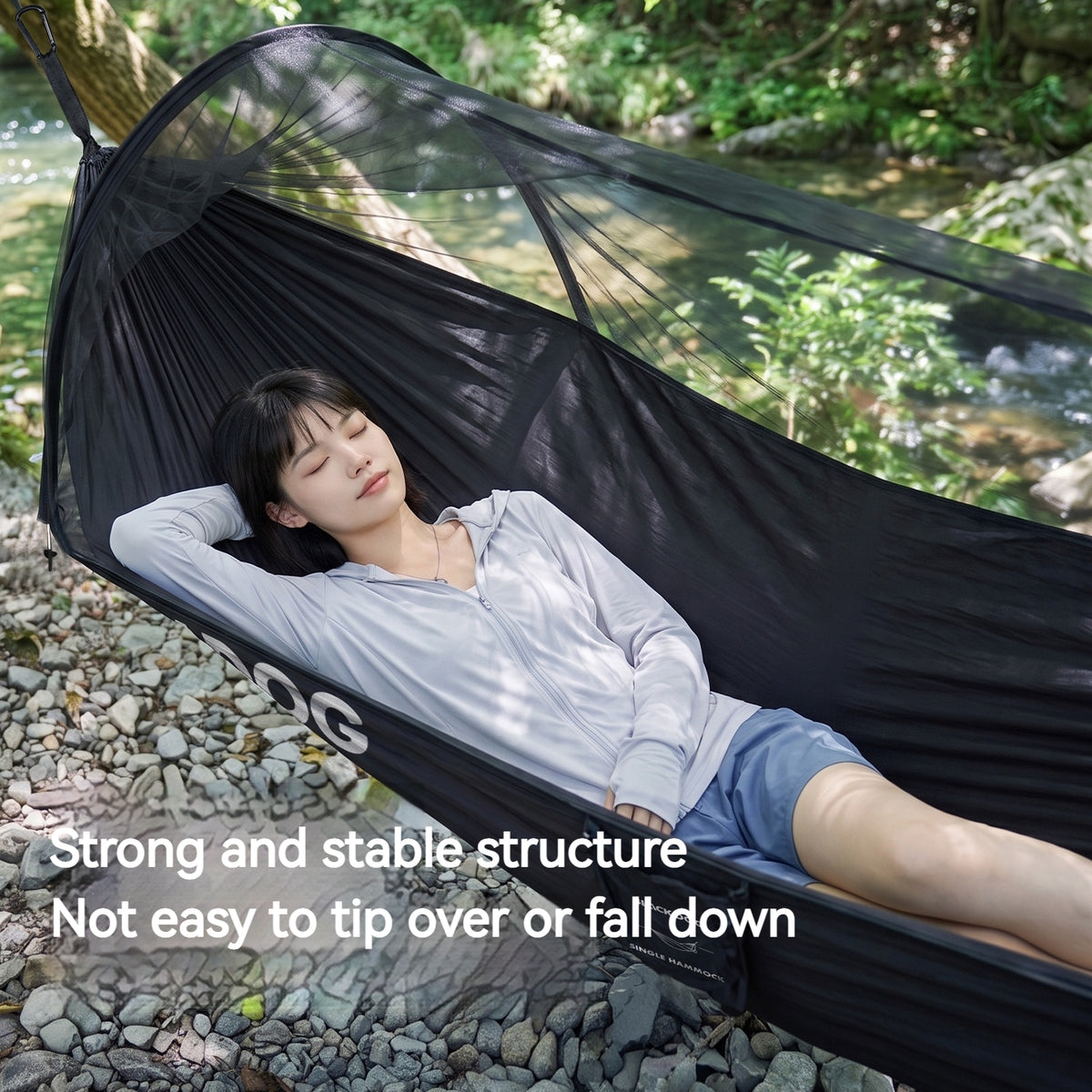 Blackdog FOREST NEST Camping Hammock With Mosquito Net Cover Outdoor Hanging Sleeping Bed 300kg Max