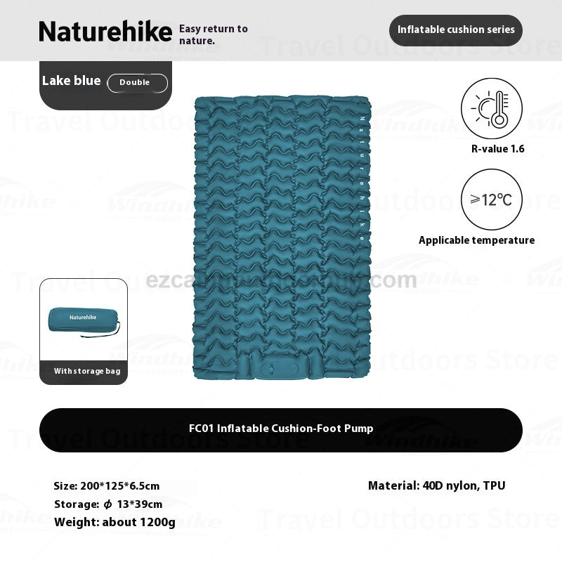 Naturehike F01 Air Bed Mattress Multipurpose Thickened Single Double Sleeping Bed Ultralight Inflatable Camping Mat Waterproof Outdoor Travel