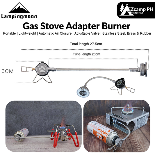 Campingmoon Gas Stove Adapter Burner Nozzle Type Standard Butane Fuel Gas Canister Hose Extension Tube Propane Cylinders Adaptor Stove Connector