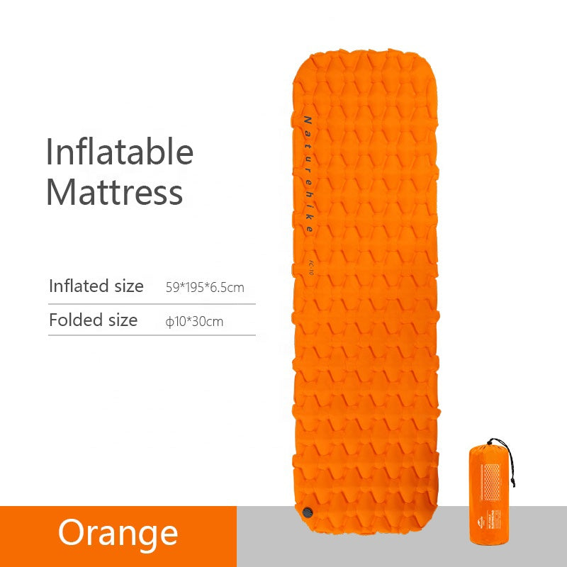 Naturehike SINGLE | DOUBLE Air Inflatable Bed Mat Outdoor Camping Tent Pad with Optional Inflate Bag Pump 6.5CM Thick Ultralight Portable Folding