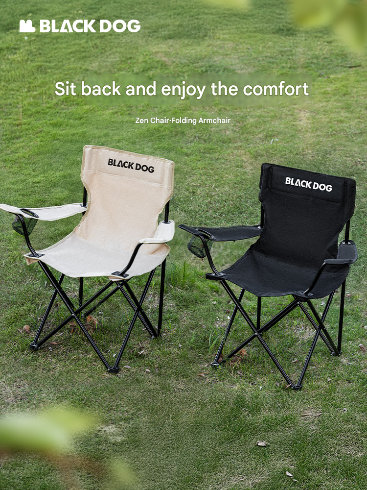 Blackdog ZEN Folding Chair Portable Lightweight Foldable Lounge Moon Chair With Arm Rest 180kg Max Load Light Outdoor Camping Travel