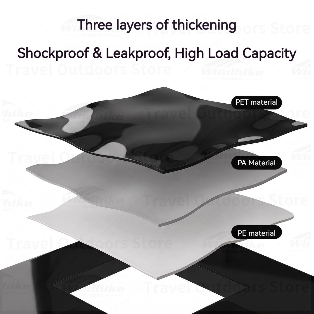 Blackdog LIGHT SPRING 12L Water Bag Portable Black Outdoor Camping Storage Bladder Bag With Faucet