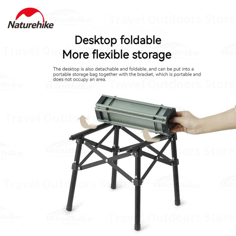 Naturehike Mini Square Folding Portable Camping Table Only 1kg Foldable Aluminum Durable 50kg Max Ultralight Hiking Picnic BBQ Small Egg Roll Table