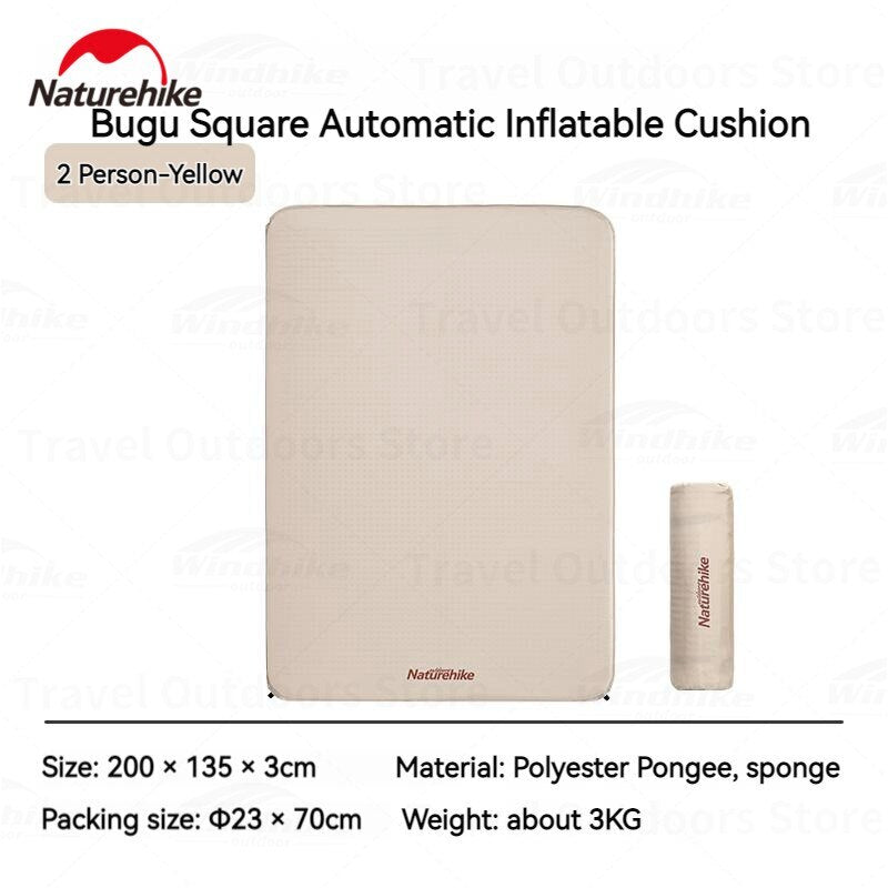 Naturehike Single | Double 1-2 Person Outdoor Self Inflating Camping Sleeping Mattress Pad Mat Comfortable 3CM / 6CM Thick Automatic Air Inflatable Camp Glamping Portable Foldable Roll Foam Tent Bed Nature Hike