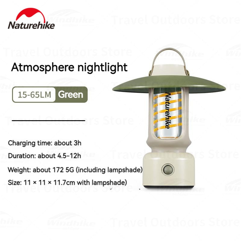 Naturehike STAR SHOWER A Small Atmosphere Night Light USB Charging LED Lantern IPX4 Waterproof Tent Hiking Camping Lamp 4.5-12H Rechargeable Battery