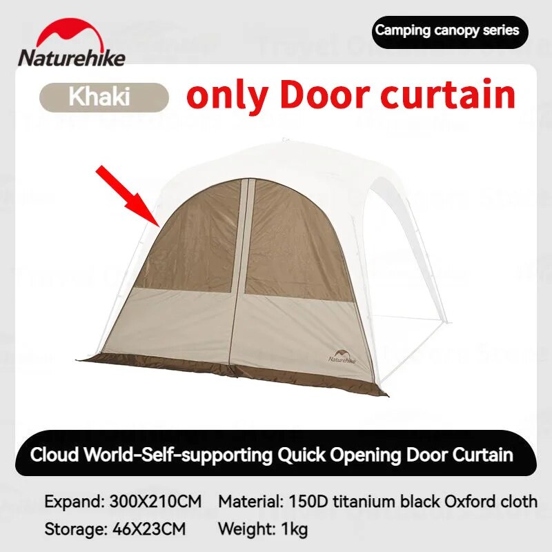 Naturehike CLOUD WORLD Awning 4 Persons Tarp Shelter Canopy 10㎡ Outdoor Camping Large Shade Titanium Vinyl Black UPF50+ Multiple Settings Add-ons Unlimited Connections Waterproof Tent Nature Hike