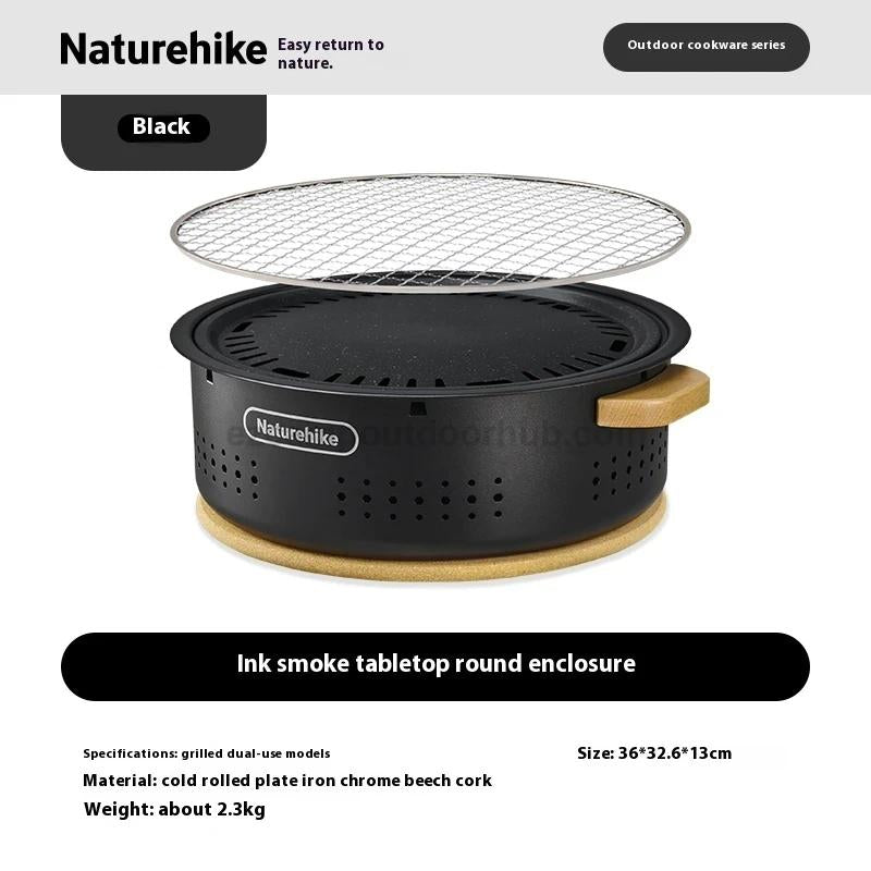 Naturehike MOYAN Desktop BBQ Grill Portable Multi-functional Round Stove Pot Charcoal Barbecue Stove Fire Pit High Temperature Resistant Outdoor