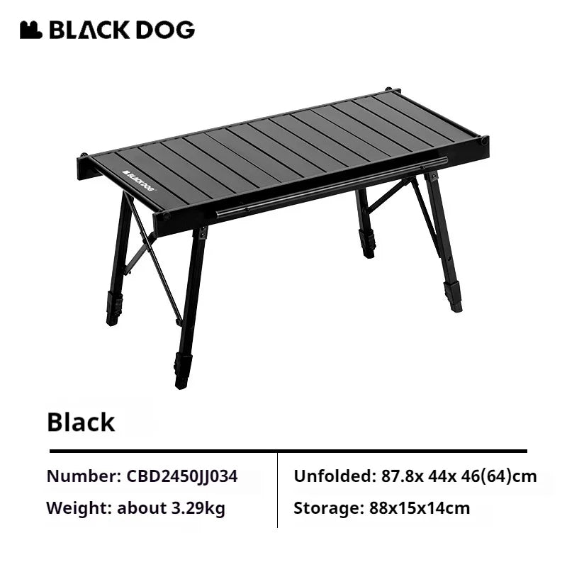 BLACKDOG Black IGT Portable Table Compatible Free Combination Height Adjustable Camping Table Foldable Outdoor Stove Aluminum Alloy 40kg Max Load