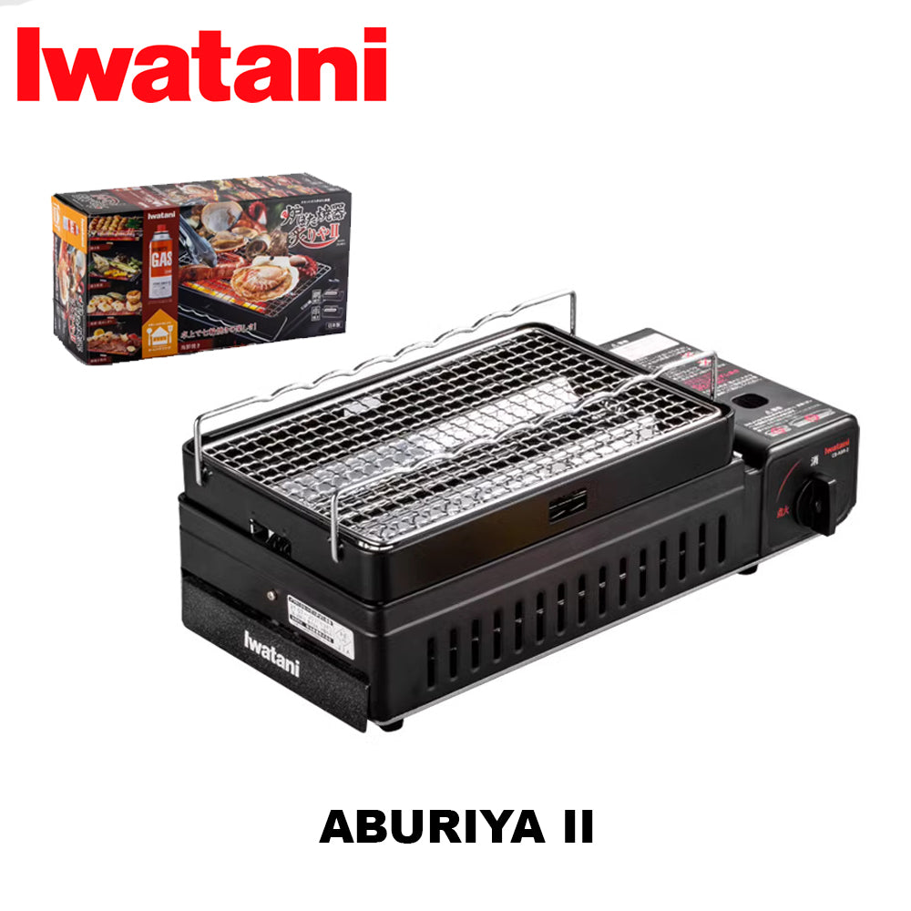 Iwatani ABURIYA II Grill Stove Portable Lightweight Butane Canister Cassette Stove Grill 2.3kw Firepower Charcoal-less Outdoor Camping Travel Griller Original Made in Japan