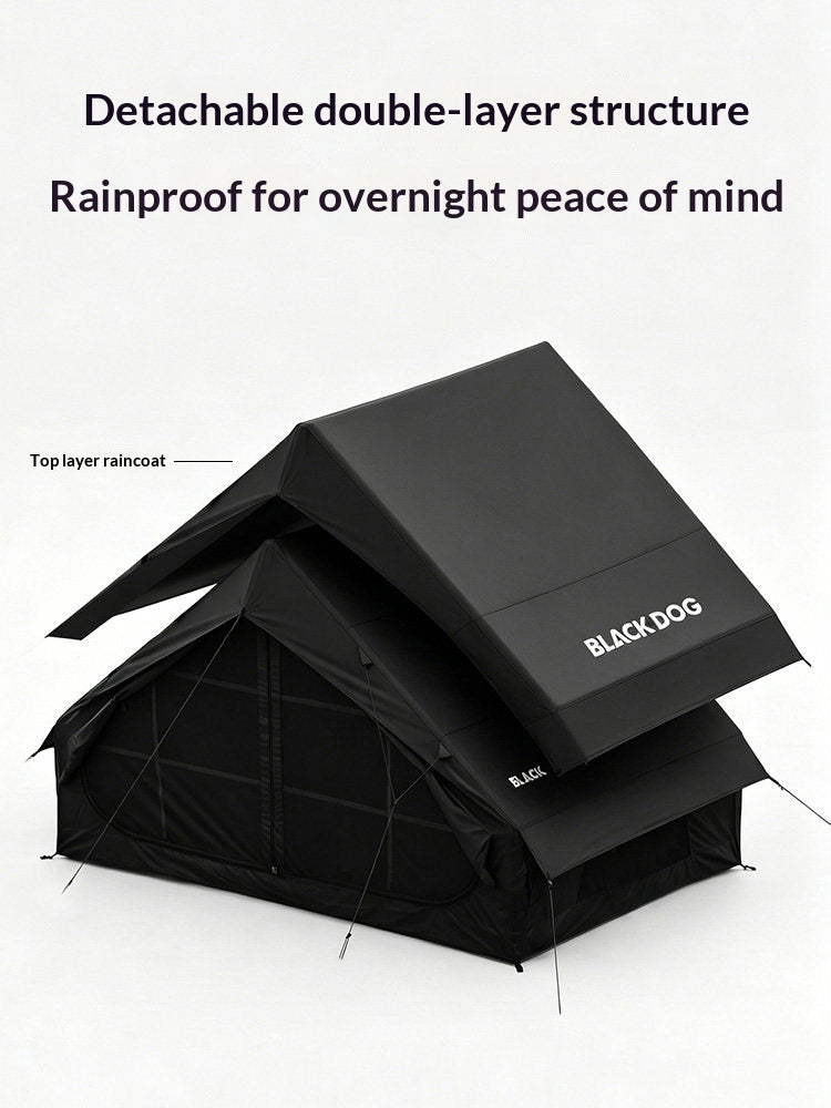 BLACKDOG MOON SKY 6.3 PRO Black Inflatable Spacious Family Tent 4-6 Persons Rainproof and Sunproof Overnight Oxford Cloth Outdoor Camping