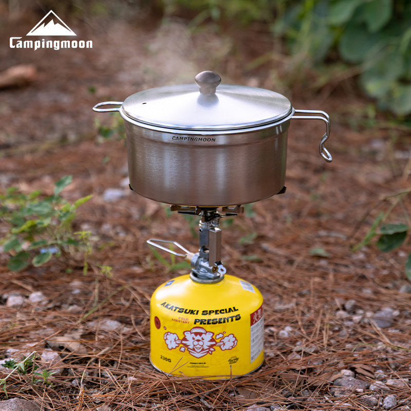 Campingmoon S371 Sierra Pot 304 Stainless Steel Portable Cooking with Lid Outdoor Camping Cookware