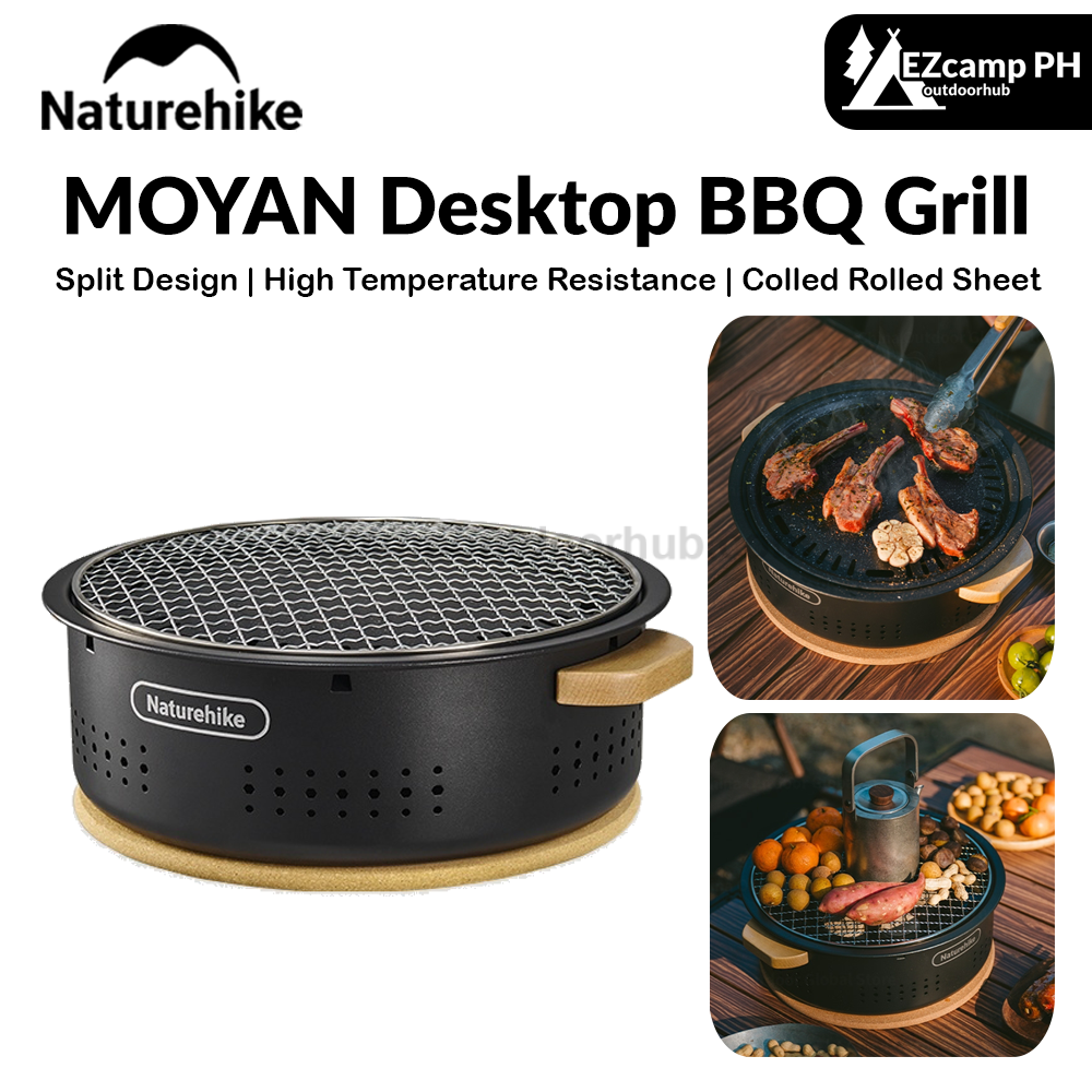 Naturehike MOYAN Desktop BBQ Grill Portable Multi-functional Round Stove Pot Charcoal Barbecue Stove Fire Pit High Temperature Resistant Outdoor