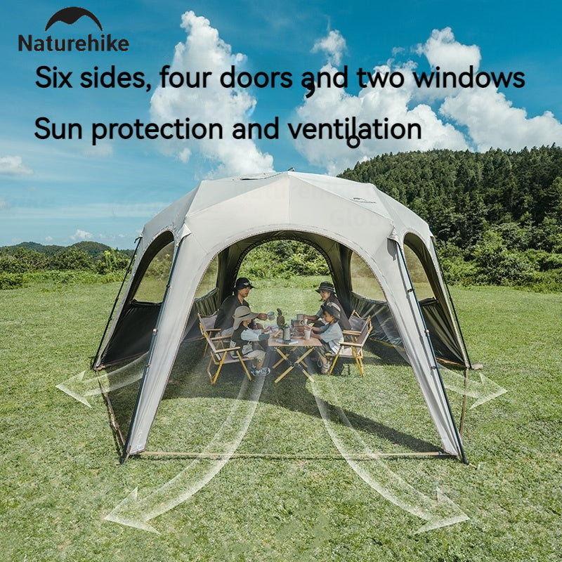 Naturehike CLOUD WORLD Series Hexagon Dome Modular Automatic Tent Canopy UPF12500+ Sunshade Windproof Waterproof PU5000+ Quick Open Tent Tarp Chimney