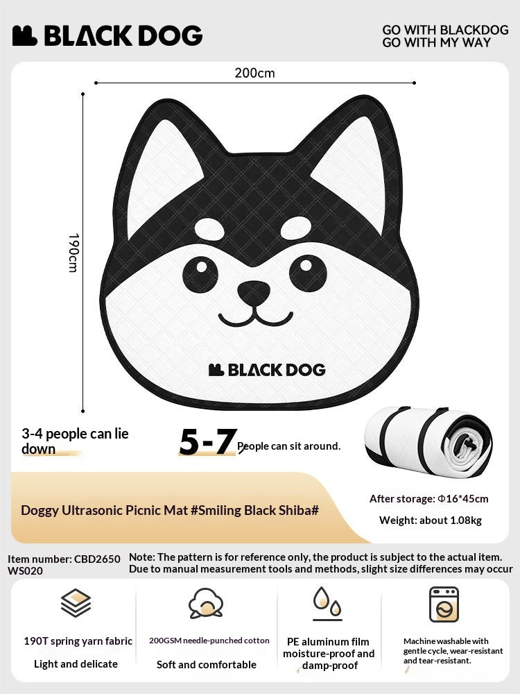 BLACKDOG DOGGY Ultrasonic Picnic Mat Portable Foldable Oversized Mattress Ground Pad Moisture Barrier Skin Friendly Machine Washable Outdoor Camping