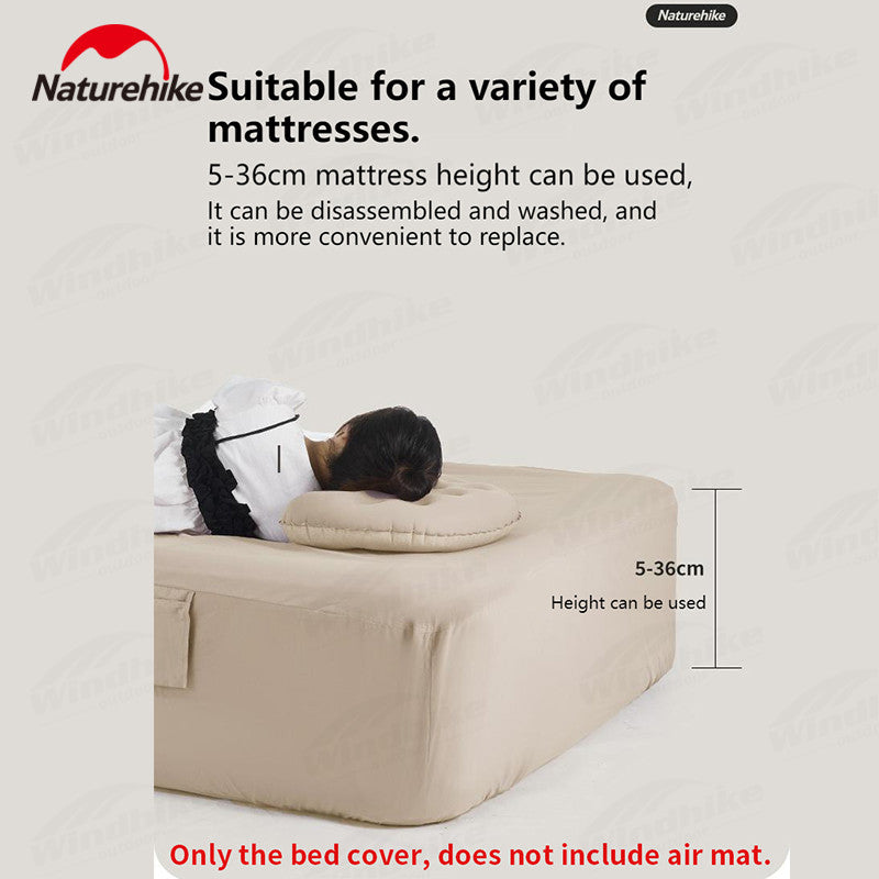 Naturehike Portable Cotton Air Cushion Bedspread Keep Out Dust All Cotton Breathable Mattress Cover Inflatable Bed Cover (Air Mat Not Included)