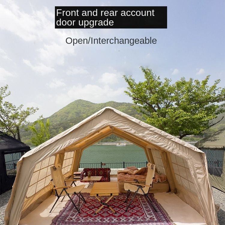 Coody FAMILIA AIR 17.2 Premium Cabin Inflatable Tent 6-8 Persons Extra Large 17.2m² Interior Space Waterproof Blended Cotton Black Vinyl Coated