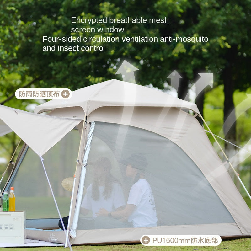 Vidalido BUGU Dome Style Automatic Tent Portable Lightweight Foldable Quick Opening Ventilated Tent for 2-4 Person Rainproof Sunscreen Breathable