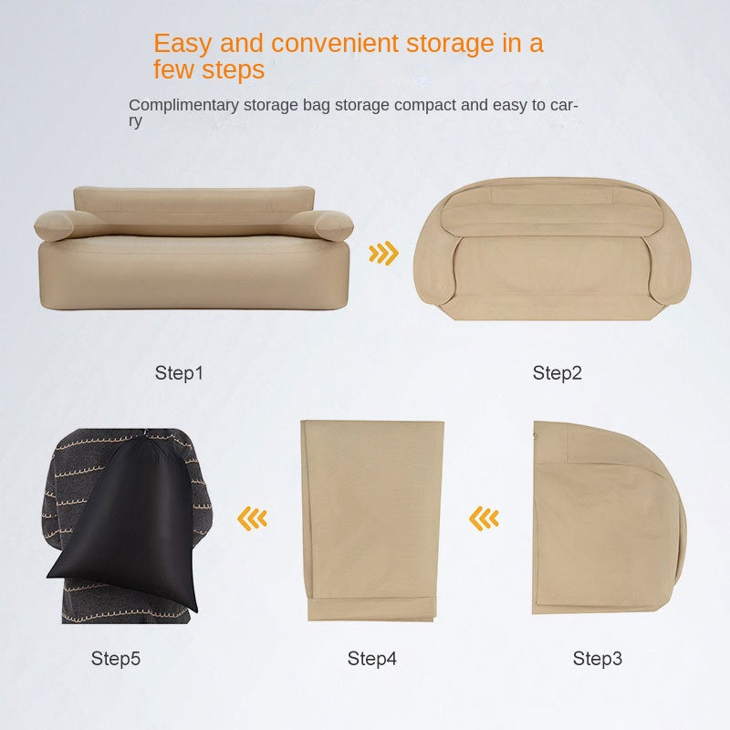 Coody Double Air Sofa Built-in Electric Automatic Air Pump Wireless Inflatable Leisure Lazy Foldable Sofa Love Seat Rechargeable Battery USB Charging