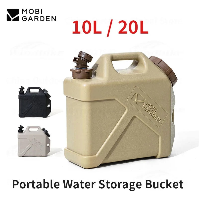 Mobi Garden MUZE Outdoor Water Container 10L 20L Thick Food Grade PE Plastic Material Drinking Water Storage Faucet Bucket Camping Large Capacity Tank Mobigarden