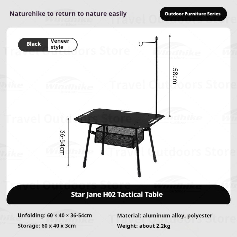 Naturehike STAR BASIC H02 IGT Table Portable Lightweight Foldable Multipurpose Tactical Table Height Adjustable Desk Aluminum Alloy Outdoor Camping Picnic