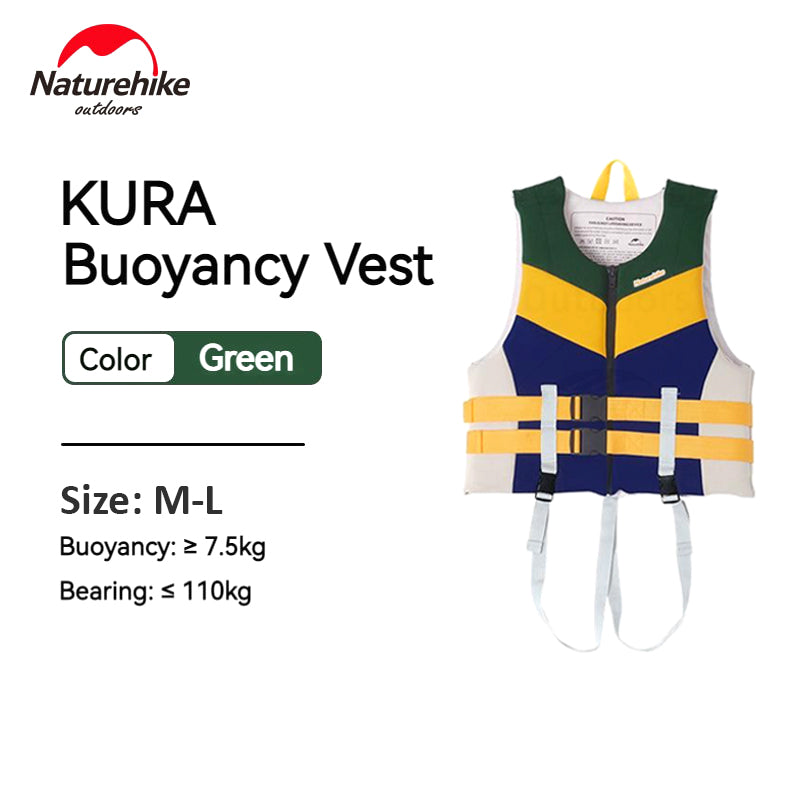 Naturehike KURA Strong Buoyancy Life Jacket Kids Adult Unisex 7.5kg Buoyancy 110kg Max Load Outdoor Water Sports Swimming Kayak Premium Safety Vest