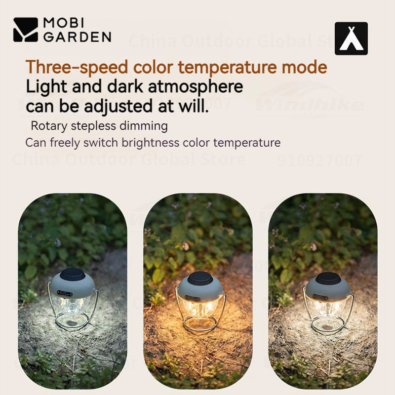 Mobi Garden STAR FRUIT Retro LED Lamp Outdoor Camping Atmosphere Ambient Lighting 300 Lumens up to 50H IPX4 Waterproof USB C Charging Battery 3 Light Mode Tent Hanging Stand Lantern Mobigarden