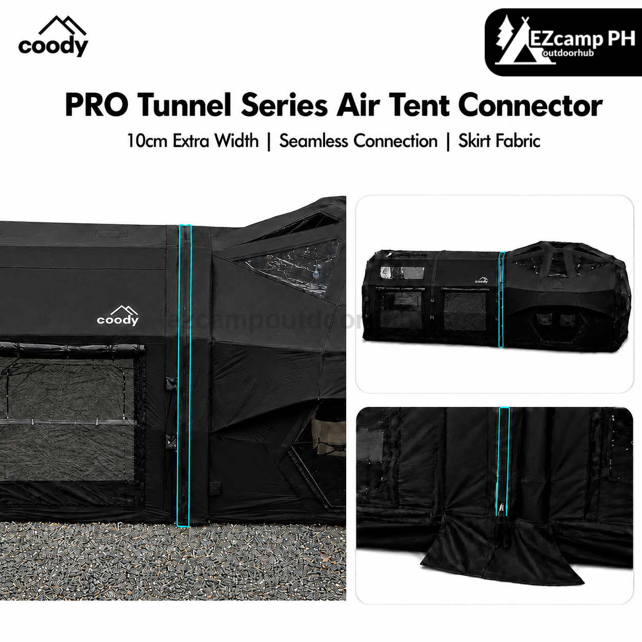 Coody PRO Tunnel Series Air Tent Connector For 10.0 / 17.2 PRO Tunnel And HUB Shelter PRO Tent Accessories Add-ons