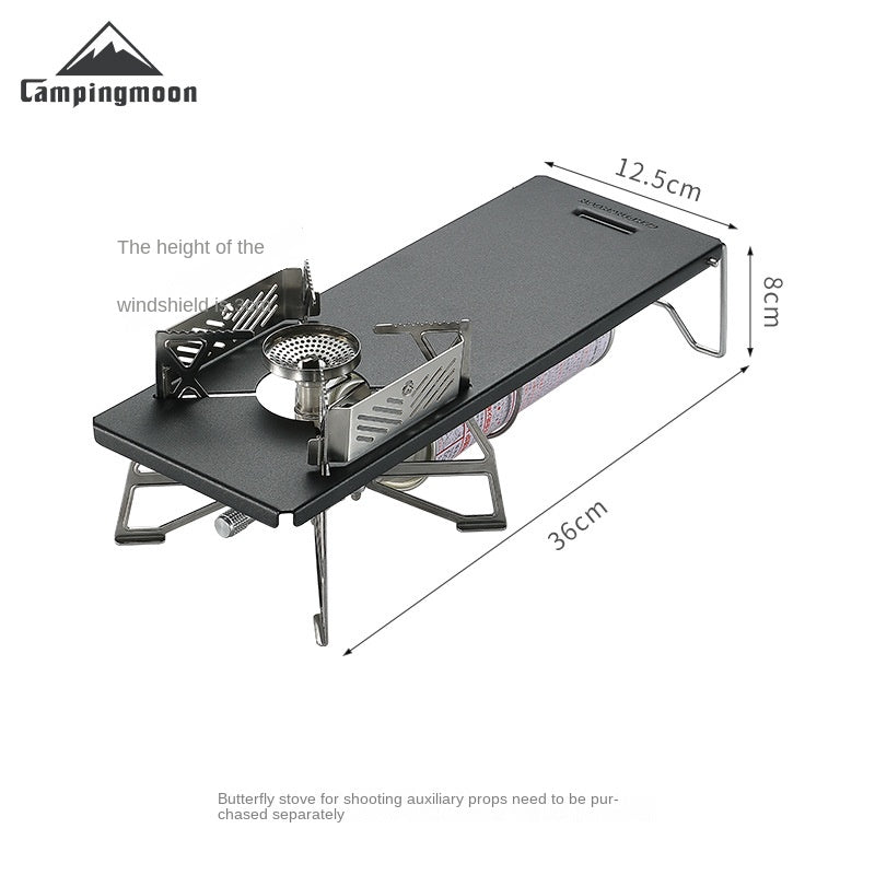 Campingmoon GT-3 Butterfly Stove Table IGT Compatible Outdoor Camping Butane Gas Canister Cooking Burner Ultralight Portable Folding Table Bracket Mount for XD-3F Half Unit IGT Size Camping Moon