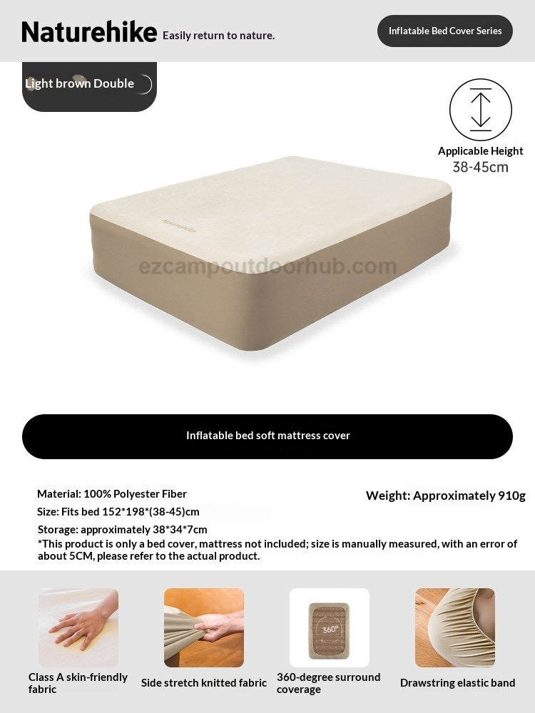Naturehike Premium Soft Air Bed Mattress Cover Fitted Bed Sheet Inflatable Bed Pad Single Queen King Skin Friendly Machine Washable Outdoor