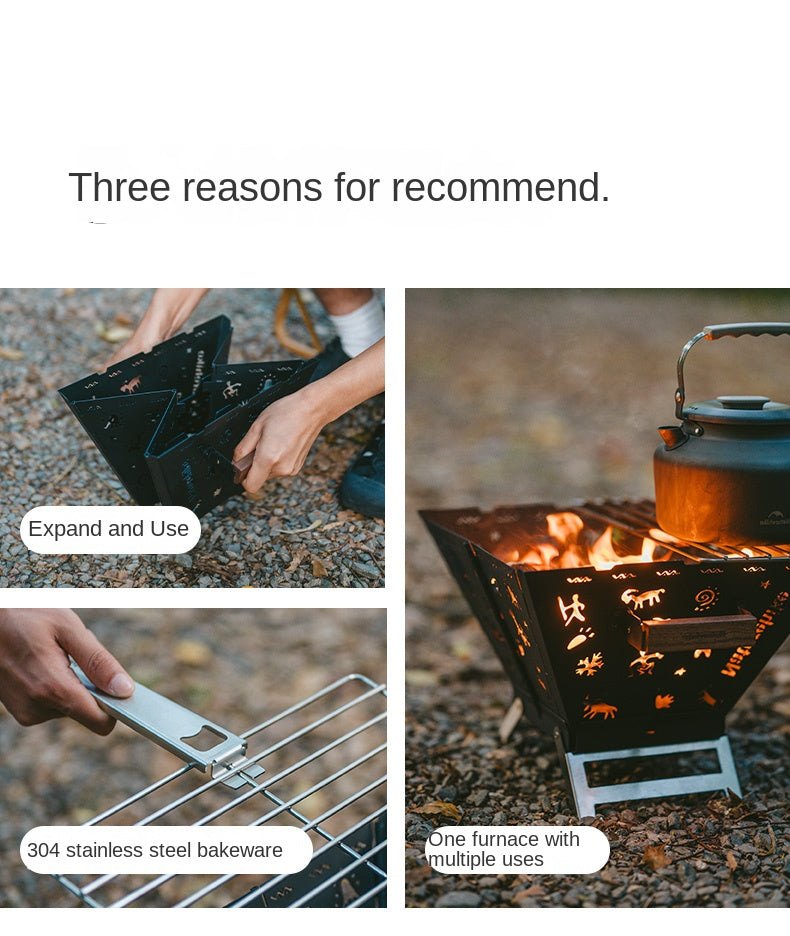 Naturehike TOTEM 2.0 Folding Fire Table Portable Ultralight Multipurpose Wood Stove Fire Pit Bonfire Firewood BBQ Grill Outdoor Camping