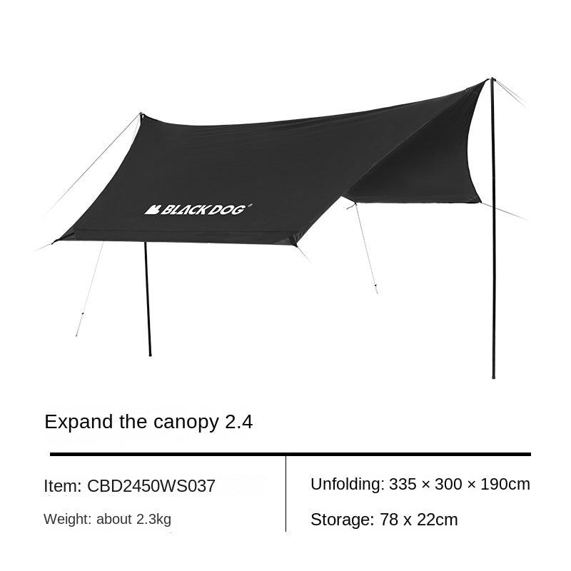 BLACKDOG BLACK Automatic Tent Outdoor Camping 3-4 Persons Portable Dome Tent Quick Opening Black Coating Vinyl Sunproof Waterproof Large Space Tent