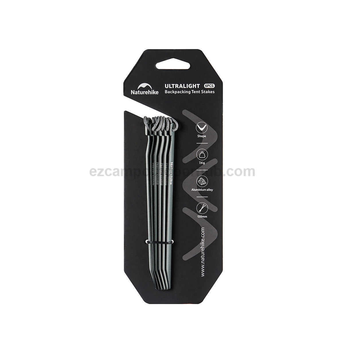 Naturehike 6Pcs Tent Stakes Pegs Portable Aluminum Alloy Camping Tent Stakes Shelter Nail Durable Impact Resistant Outdoor Camping Hiking Accessories