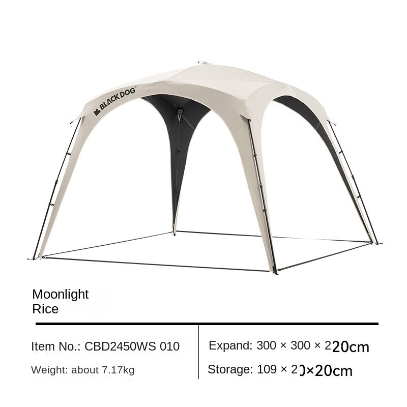 BLACKDOG by Naturehike DOME SKY Automatic Multiple Setting Canopy Tent Unlimited Connection Bedroom Awning Living Area Waterproof Outdoor Camping Vinyl Coated UPF100+ UV Sun Protection Black White Fast Build 4-12 Person Large Space Heavy Duty Shelter