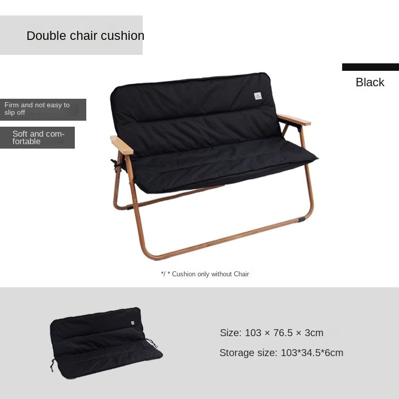 Mountainhiker Double Folding Chair Cover Portable Ultralight Leisure Cotton Pad Love Seat 600D Oxford Cloth With Soft Cushion Cotton Foam Filling 3cm Thick for Outdoor Camping