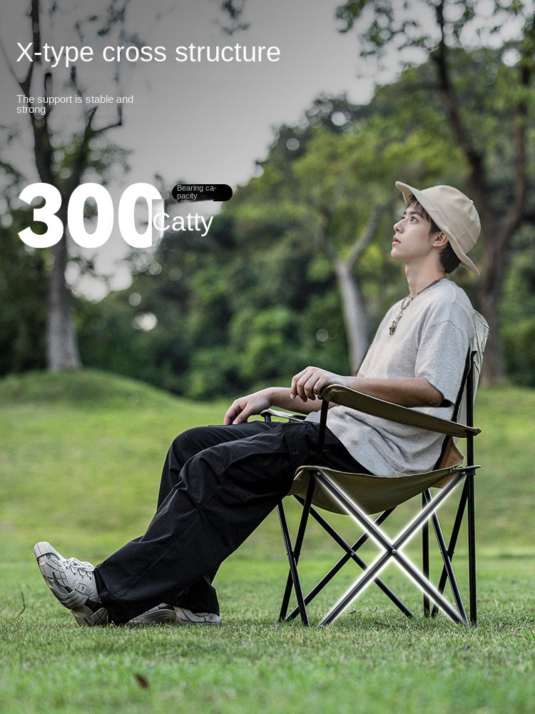 Blackdog ZEN Folding Chair Portable Lightweight Foldable Lounge Moon Chair With Arm Rest 180kg Max Load Light Outdoor Camping Travel